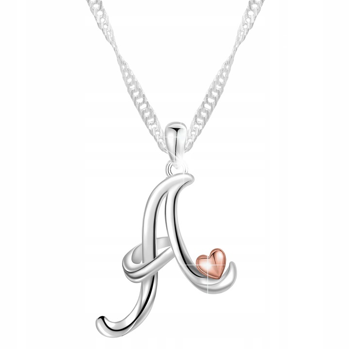 Colier Litera A, Larezo, Argint 925, Antialergic, 42cm, 3.3g