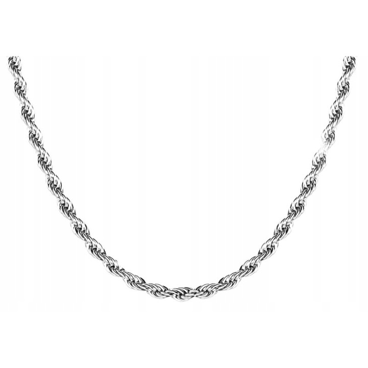 Colier elegant dama Lovrin, 50cm, 3mm, placat cu aur alb