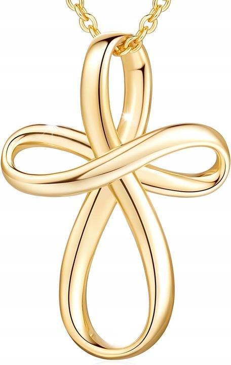 Colier aur, model cruce, design modern