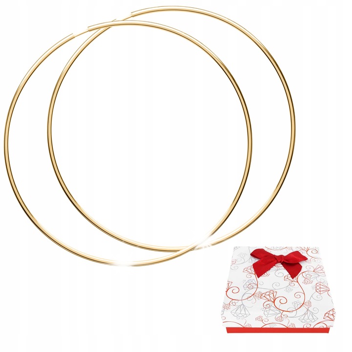 Cercei mari din argint 925, placati cu aur de 14 karate, 6cm, elegant