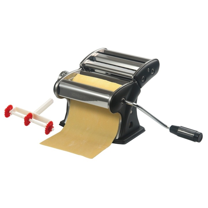 Masa de taiat pentru paste Kinghoff KH-1957, 150mm, negru-argintiu, cu 2 accesorii de taiere, manuala