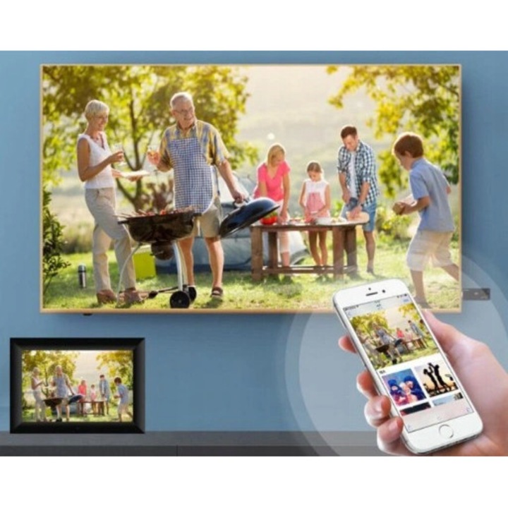 Rama foto digitala Wi-Fi 10,1", 16GB, ecran tactil IPS, rezolutie 1280x800