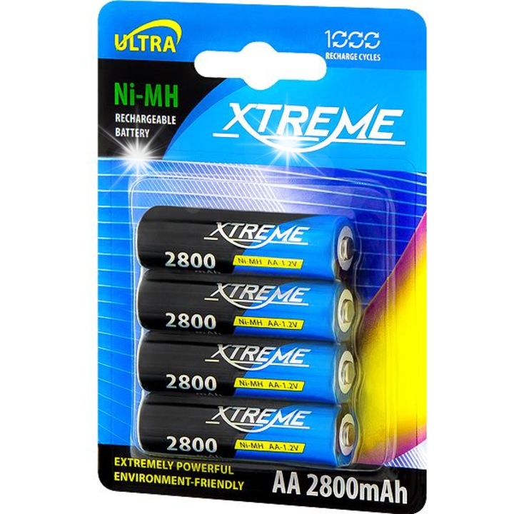 Set 4 baterii Ni-MH AA Xtreme 2800mAh 1.2V