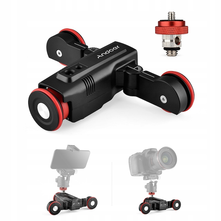 Camera video wireless Andoer L5i, APP, 3kg, 1800mAh, 10cm/s, 446g