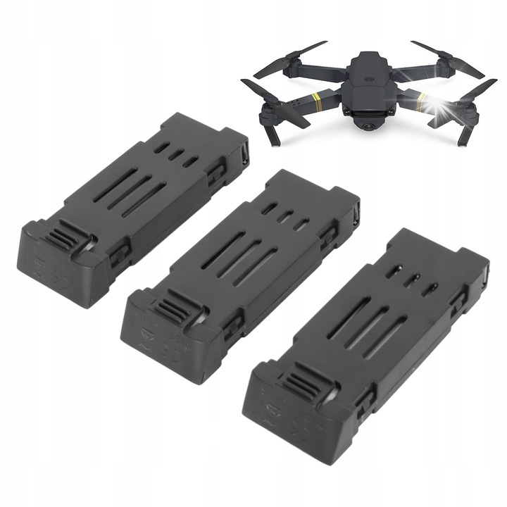 Set 3 Baterii Litium RC Drone 3,7 V 1800 mAh pentru E58 E68 JY109 998, ABS