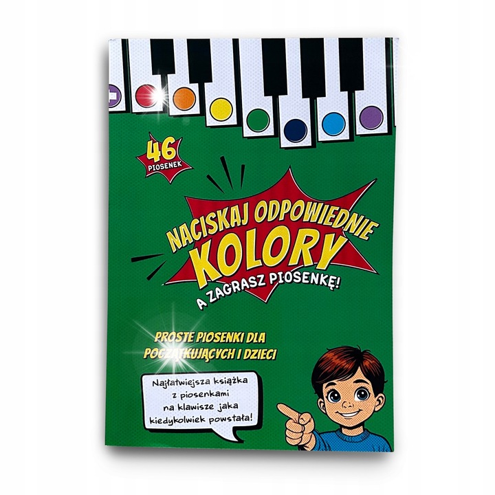 KOLOROWE NUTY NA PIANINO, KEYBOARD, DLA POCZĄTKUJĄCYCH DLA DZIECI