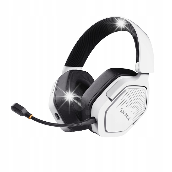 Casti gaming wireless Trust GXT 1493 Ravox, 50mm, alb, 2.4 GHz + Bluetooth