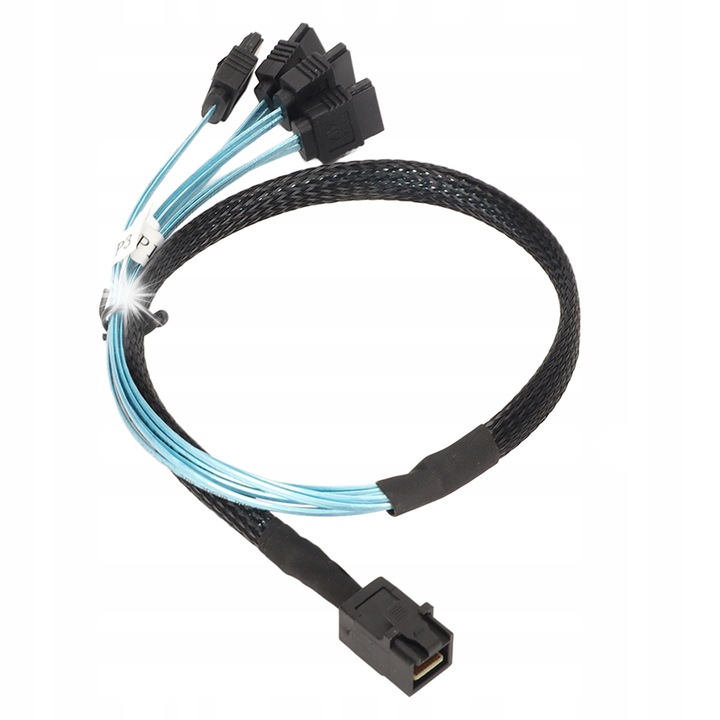 Cablu date Mini SAS HD SFF 8643 la 4 SATA, 12 GB/s, 7 pini, 1m