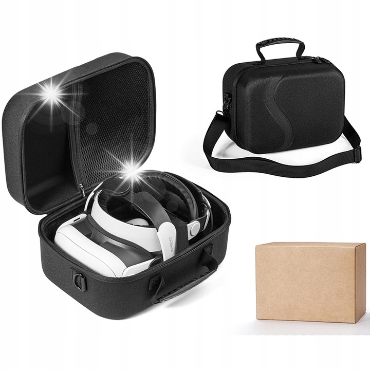 Голяма чанта за носене Meta Quest 3S/Quest 3, издръжлив дизайн, преносима, черна