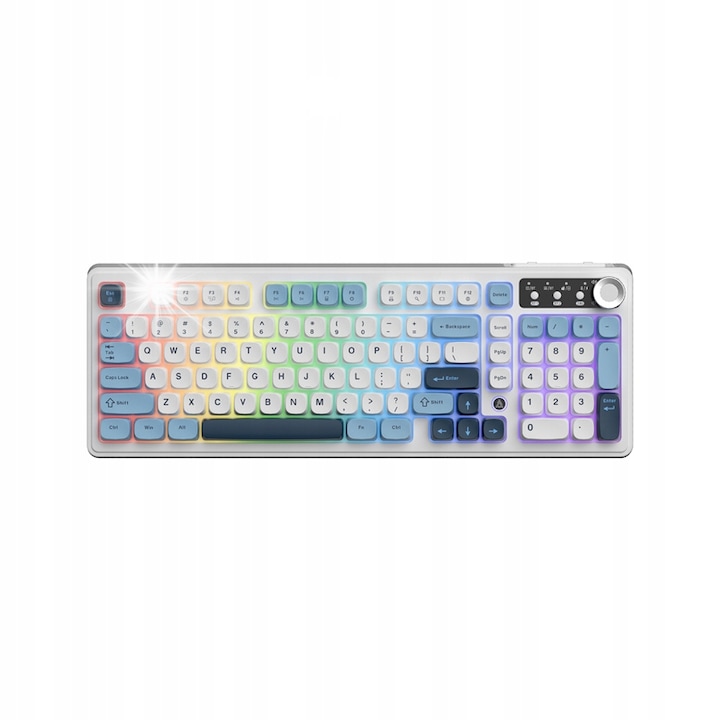 Mini tastatura numerica Bluetooth, roz auriu, compatibila cu Android, Windows si Mac OS