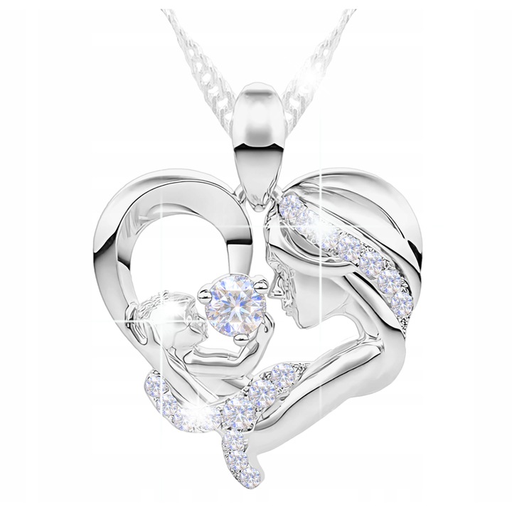 Colier Argint 925 Mama si Copil, Larezo, 42cm