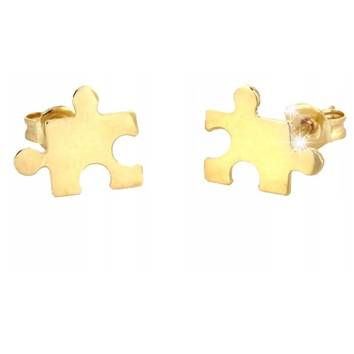 Cercei puzzle din aur 333, Lovrin, 8x12mm, aur galben, 0.75g