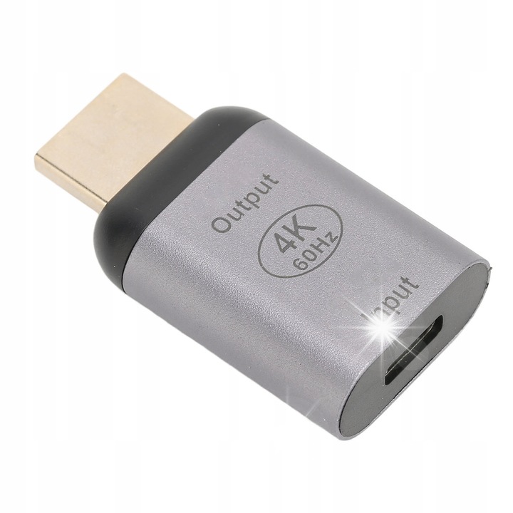 Adaptor USB C la HDMI 4K 60Hz, compatibilitate larga, material aluminiu, compact