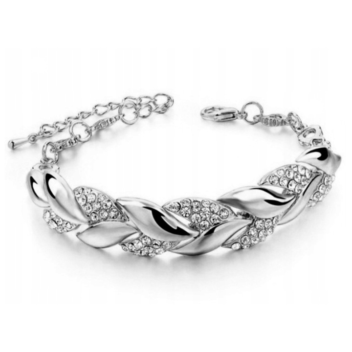 Bratara din frunze, pentru femei, argintiu