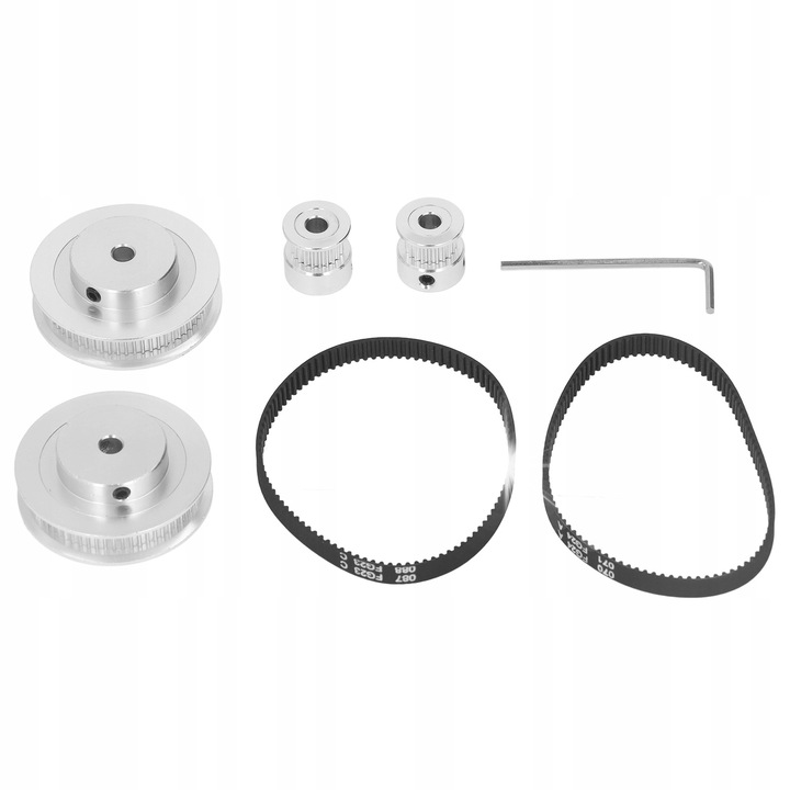Set roti sincrone cu curea, 20T si 60T, aluminiu, 200x6mm