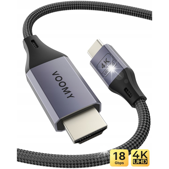 Cablu HDMI Voomy Connect C8, 8K Ultra HD, 2m, gri