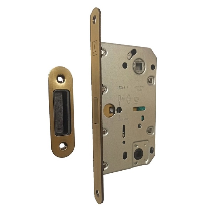 Încuietoare magnetică Bonaiti Forty NG, pentru WC 96 mm, cu placă de închidere GM80, alamă grafit