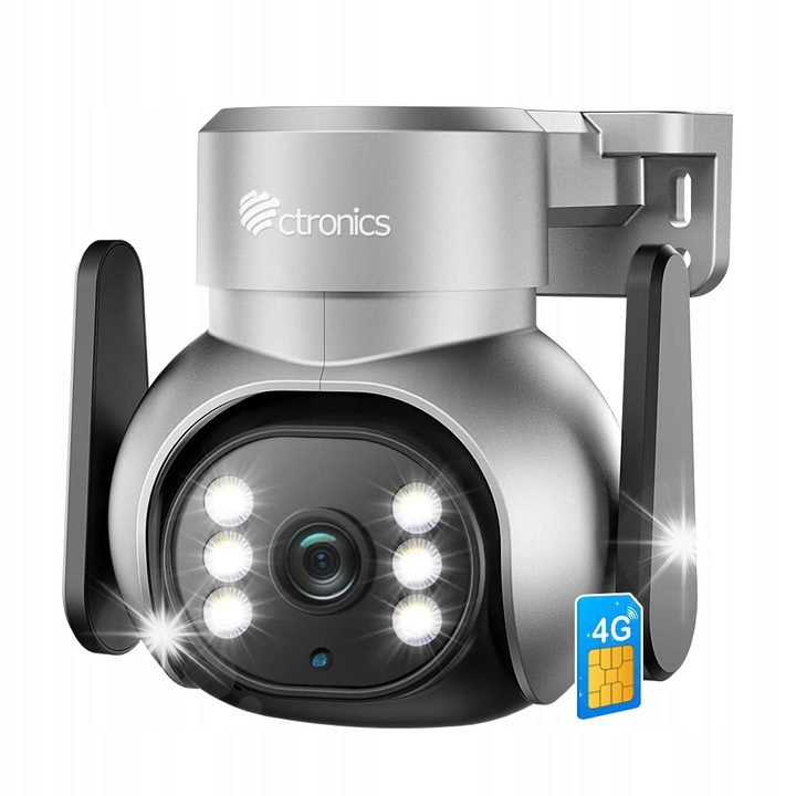 Camera de supraveghere Ctronics, rotativa, 3G 4G 5G, 4x zoom, 2MP, cu slot pentru SIM