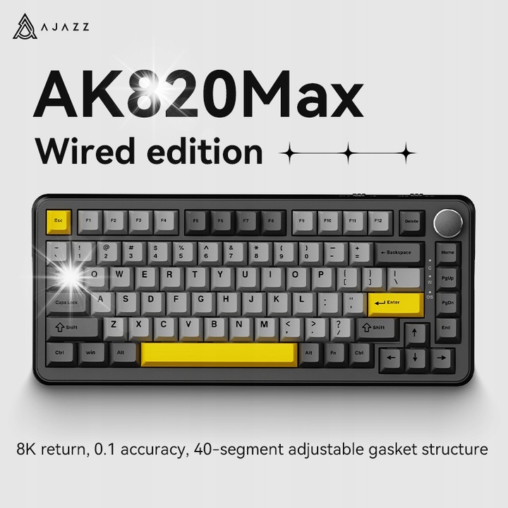 Tastatura AJAZZ AK820 MAX, USB + 2,4G + 5.1BT, RGB, 82 taste, 333x143x20,5mm