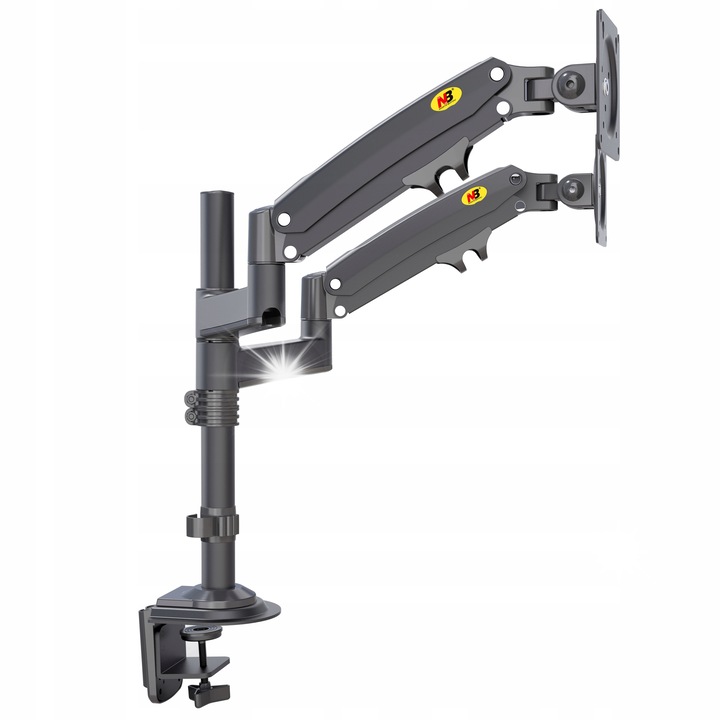 Suport TV rotativ pentru doua monitoare North Bayou NB H180, 22"-32", negru, capacitate 2-12 kg, montaj pe birou