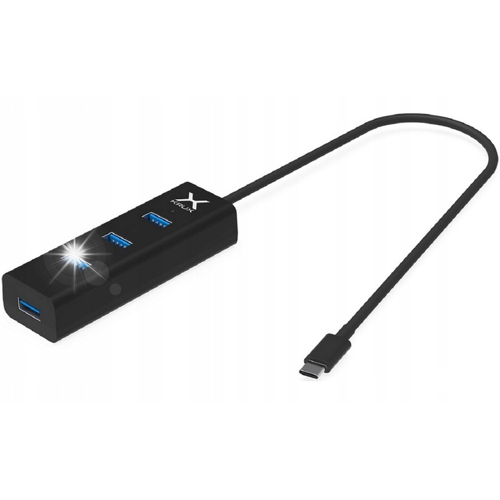 Hub aktív KRUX, 4xUSB 3.0, USB Type-C