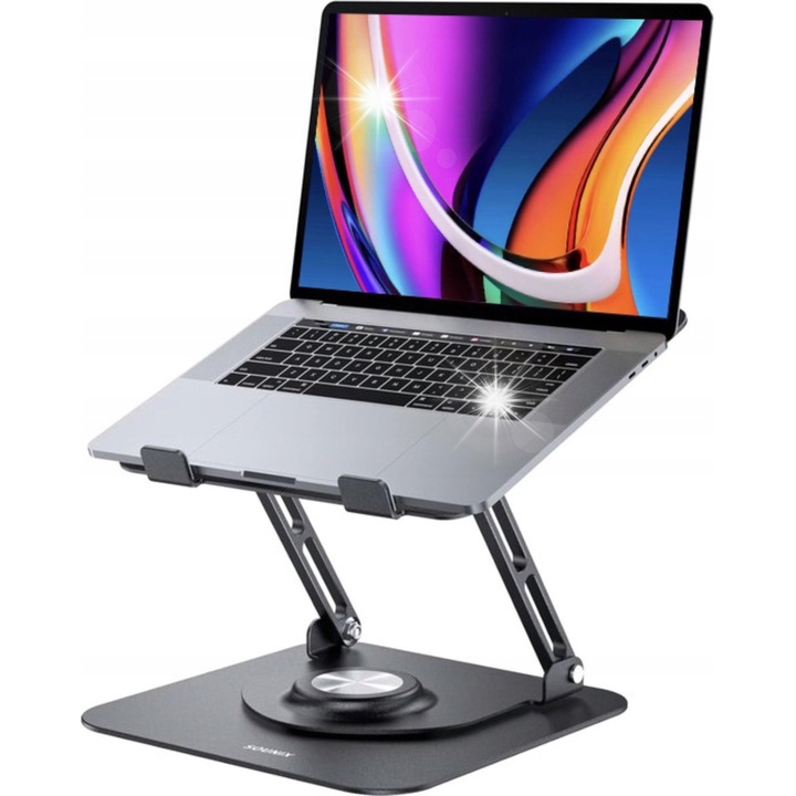 Suport Laptop Sounix, Ergonomic, Regulator inaltime, Aluminiu, 17"