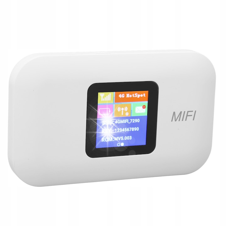 Hotspot Wi-Fi mobil, 150 Mb/s, 10 utilizatori, 4G LTE, 3000 mAh, SIM, ABS