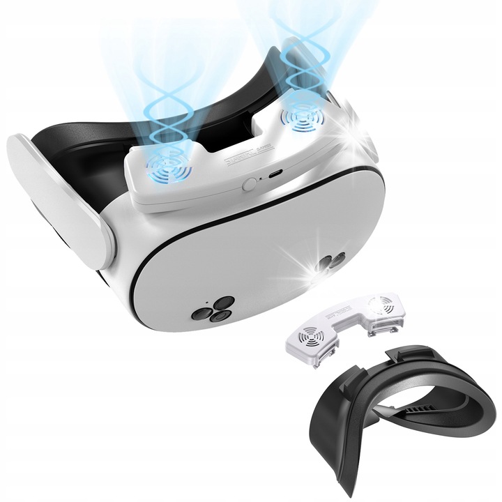 Предна част с охлаждащ вентилатор за Meta Quest 3S, 3 скорости, дишаща материя, пълен комплект