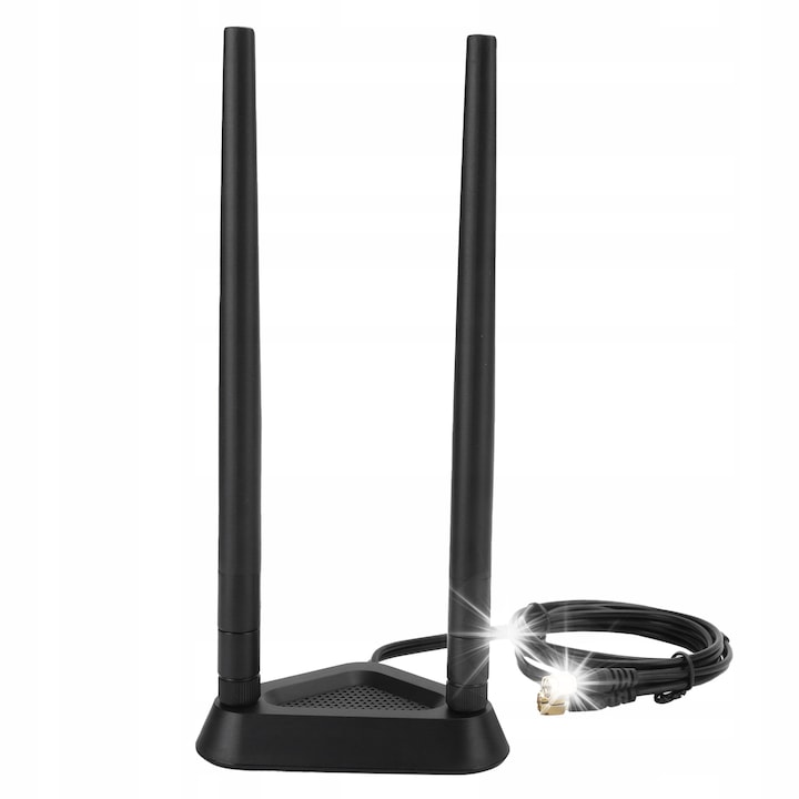 Antena WiFi 2x8DBI, prelungitor 1,1m, RP-SMA, set cu baza si antene