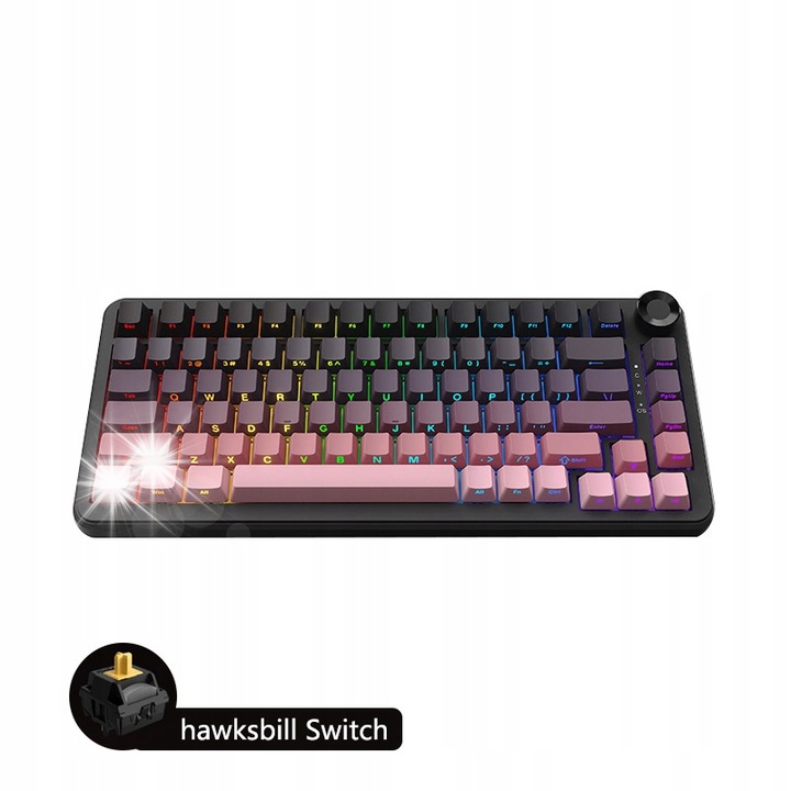 Tastatura mecanica AJAZZ AK820 MAX, USB + 2.4G wireless + 5.1BT, RGB, 82 taste, 333x143x20.5mm