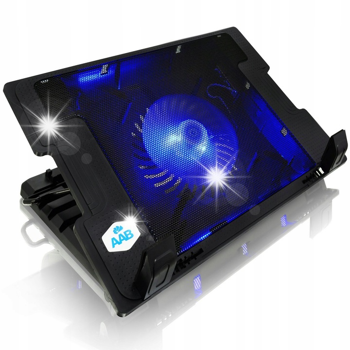 Racitor laptop AABCOOLING NC20, 10-17 inch, negru, cu ventilator 125mm, set complet