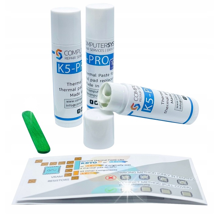 Pasta termica K5-PRO, 3 x 10g, conductivitate termica ridicata, aplicare usoara, fara expirare