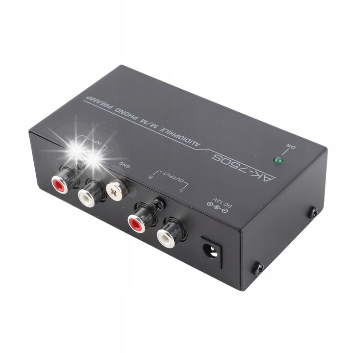 Gramofon előerősítő M/M, fekete, 10.3x5.7x3cm, ultra kompakt, fém