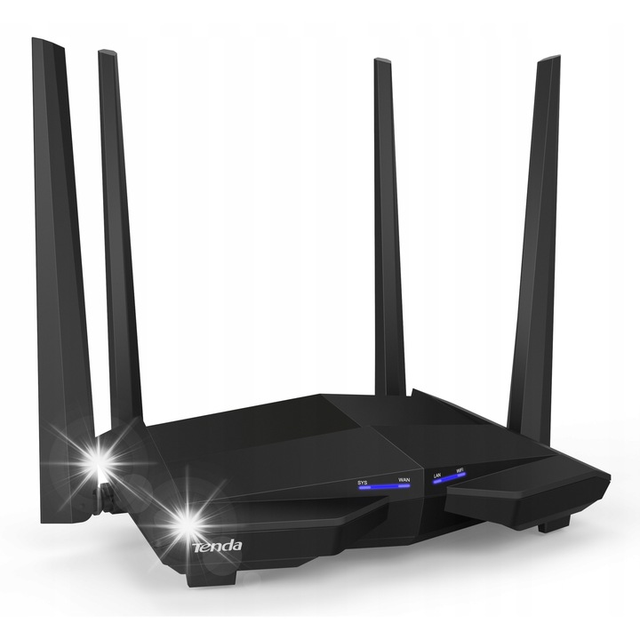 Router gigabit Tenda AC10, 4 antene 5dBi, 802.11ac, dual-band, 1167 Mb/s