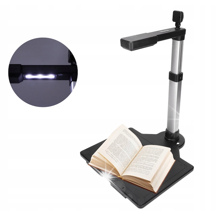 Camera documentara A3 A4, 10MP, alb-negru, cu suport USB, set complet