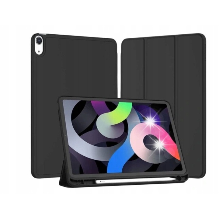 Калъф за Apple iPad 10.9 10 GEN 2022 / iPad 11 A16 11GEN 2025, с поставка за стилус, от еко кожа и силикон, функция стойка, тънък
