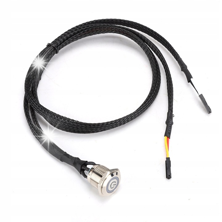 Buton de alimentare cu cablu, rosu, 60cm, pentru computer desktop