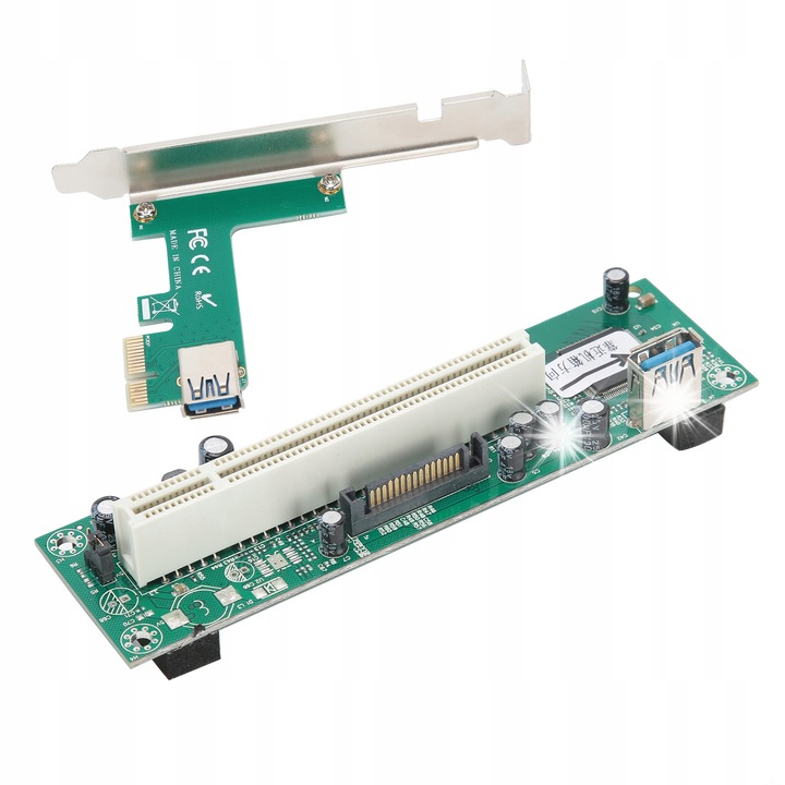 Adaptor PCI-E Express la PCI, set cu cablu de alimentare 4-pin si linie de conectare USB3.0