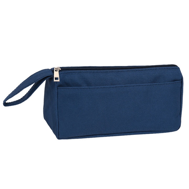 Tollartartó EYUSALL, 2 rekeszes, cipzáras, nagy kapacitású, vászon anyag, 20x6x10 cm, kék