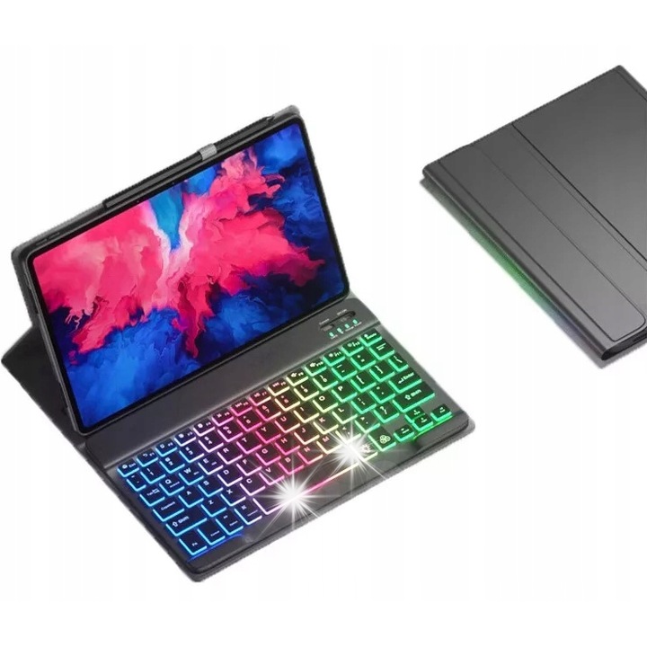 Husa tableta cu tastatura Bluetooth, SmartGuard, pentru Lenovo Tab M10 10.1'', neagra, set complet