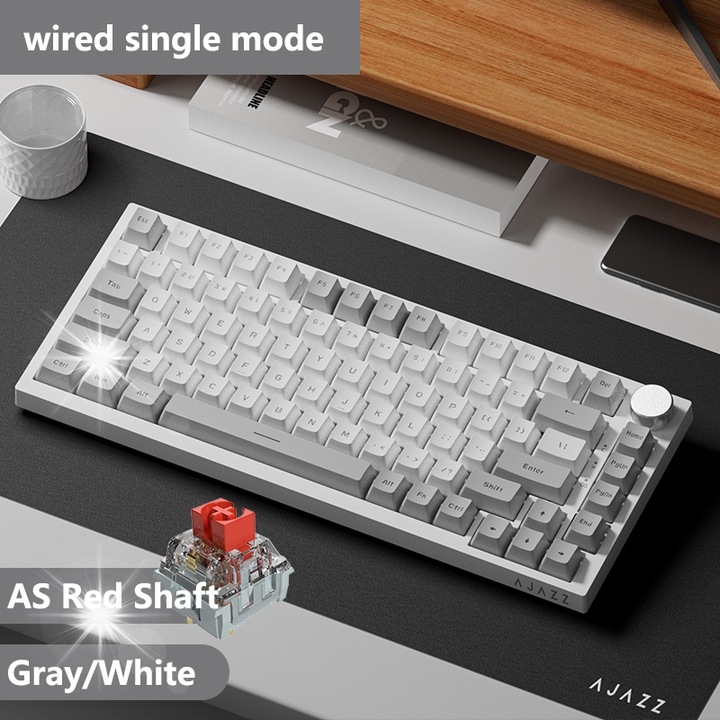 Tastatura mecanica AJAZZ AK820, 75%, comutator rosu, USB, fara baterie