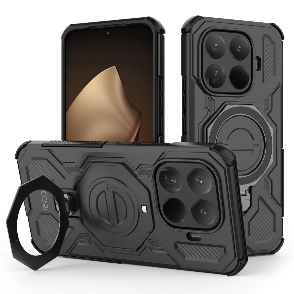 Carcasa Tech-Protect TacticStand cu MagSafe compatibila cu Xiaomi 15T Pro, Negru