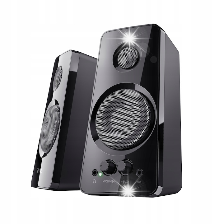 Boxe PC Trust 2.0, set 36W, USB, 10x21x10cm, negru