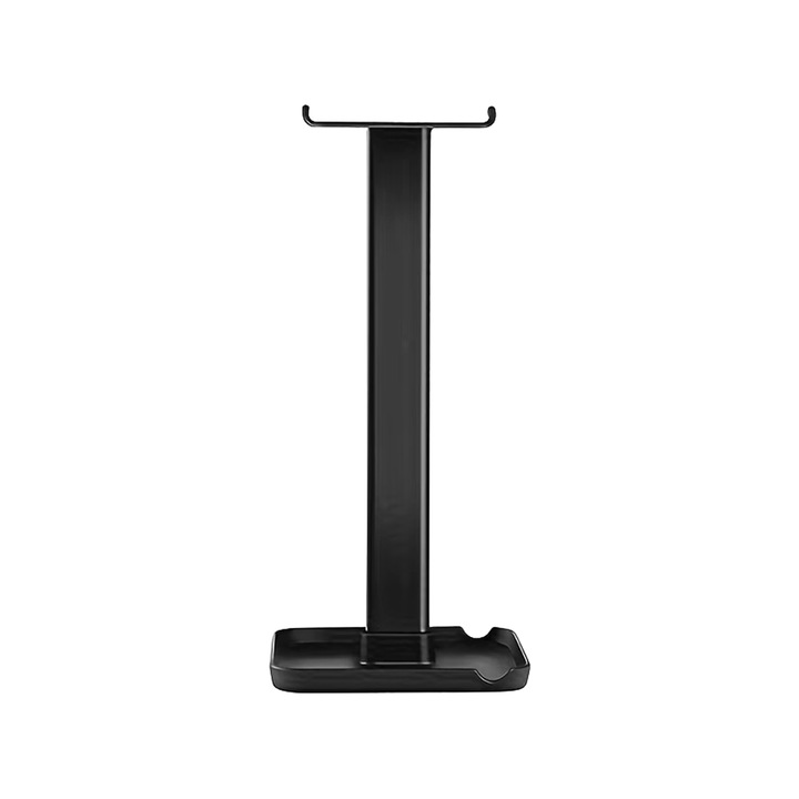 Univerzális asztali fejhallgató tartó állvány + telefon- és tablettartó, fekete