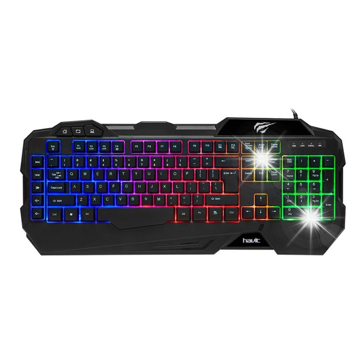 Set tastatura si mouse Havit HV-KB558CM, QWERTZ, negru, 44,53x20,2x2,84cm, 12,3x7,5x4cm