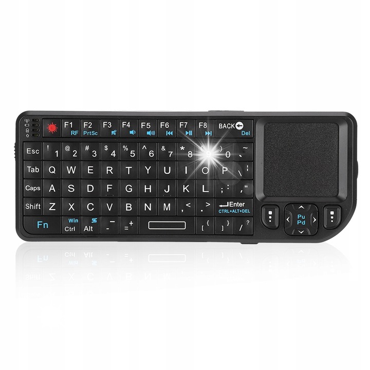 Mini tastatura wireless cu touchpad, 69 taste, USB, 300 mAh