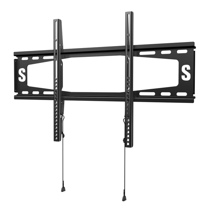 SANUS univerzális fix fali TV tartó, alacsony profilú, 40"-90" (101-228 cm) TV átlóhoz, max. 54 kg, minimalista design, könnyen telepíthető, fekete