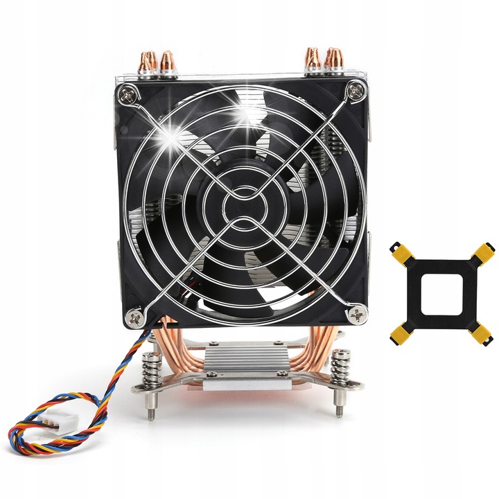 Racitor procesor, 9cm, aluminiu, cu tub cupru, set cu placa de montaj