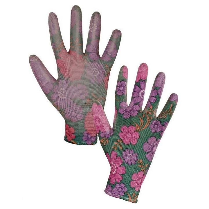 Manusi de protectie CXS Leiva, model cu flori, set 12 perechi, marimea 8