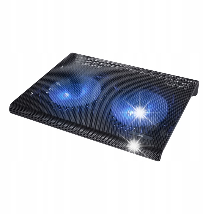 Racitor laptop 17.3", 2 ventilatoare, iluminare LED albastra, 36x28x5cm, 640g